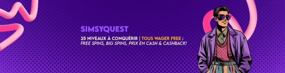 Programme de fidélité SimsyQuest de Simsinos Casino avec 25 paliers de récompenses